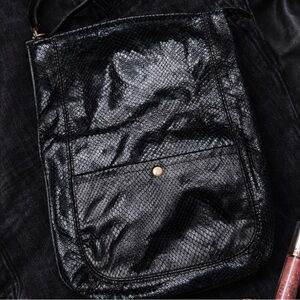 Ralph Lauren Rugby Y2K Snakeskin Embossed Foldover Clutch Bag